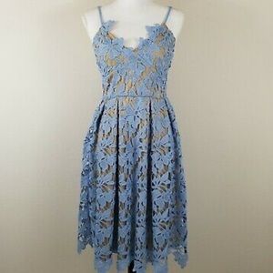 Lace fit and flare dress